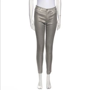 J Brand MidRise Metallic Skinny Jeans